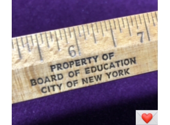 Old Growth Oak Beautifully Grained New Old Stock Property Of Board Of Education City Of New York Vintage Ruler