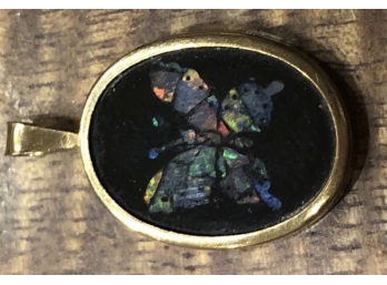 Gold Pendant Inlaid With Opal