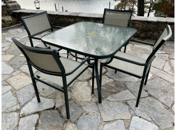 Very Clean Metal And Glass Patio Set