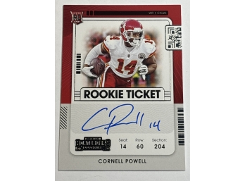 2021 PANINI CONTENDERS #142 CORNELL POWELL AUTOGRAPHED ROOKIE CARD
