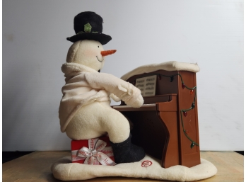 Battery  Operated Snowman Playing A Piano