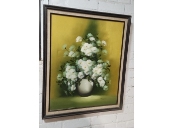 Floral Still Life Painting On Canvas Signed Morgan