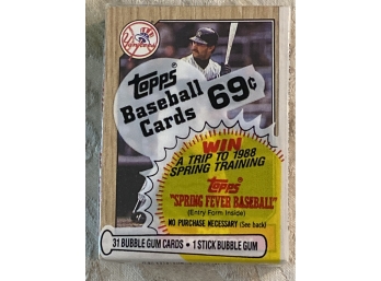 1987 Topps Cello Pack With Don Mattingly Showing