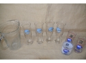 (#134) Heavy Duty Glass Pitcher ~ Blue Moon Beer 4 Pilsner Glasses ~  3 Giant Drinking Glasses
