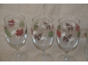 (#145) Wine Glass Harvest Leaf Design ~ Glass Sugar And Creamer Set