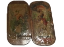 Antique Wooden Advertizing Crate Ends For Grapes, Concords