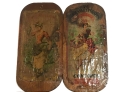 Antique Wooden Advertizing Crate Ends For Grapes, Concords