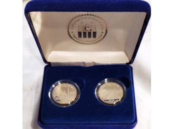 Pair 2004 US State Quarter Proof Set .999 Fine Silver Bullion Washington DC 1/2 Troy Ounce Total Weight