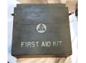 Hard 2 Find Near Complete WWII US Civil Defense First Aid Kit All Wood Newark NJ