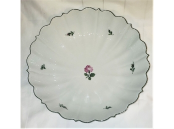 Large Viennese Rose Porcelain Serving Bowl By Augarten Wein Weiner Austria