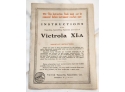 1917 Victor Talking Machine Co Owners Manual For Victrola XI-A User Instructions