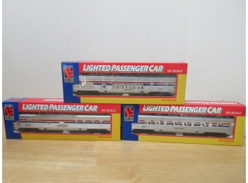 Lot Of 3 Life Like Lighted Passenger Cars (LOT2 BOX1)