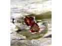 Kissing Hearts Red Garnet Gems Set In  Rhodium Over Sterling Silver Ring