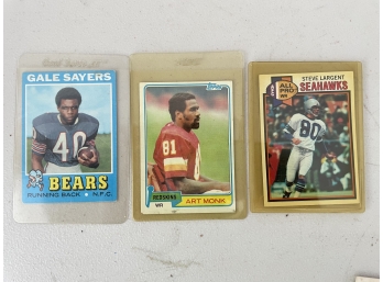 Football Cards (Sayers, Largent And Monk)