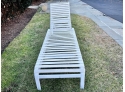Pair Of Patinated Aluminum Chaise Lounges