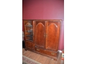 Drexel Heritage Entertainment Cabinet Unit Double Side In Side Glass Door Bottom Storage Draw