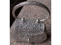 Beautiful Silver Evening Bag With Extensive Filigree Work
