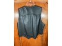 Blk Leather Vest -