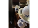 Pine Wash Stand, Bowl, Pitcher & Covered Dish, Soap Dish