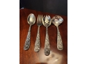 Lot Of 4 Ornate, Silver Plate Serving Pieces