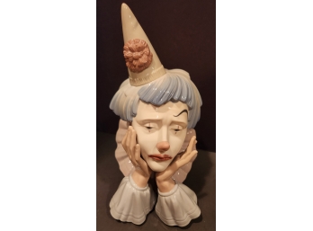 Lladro Clown Bust 'Jester' Porcelain, RARE