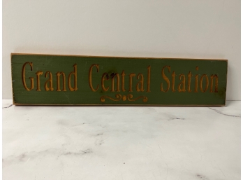 Grand Central Station Carved Wooden Sign