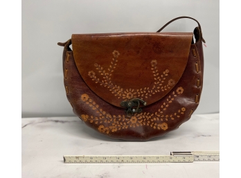 Vintage Leather Tooled Shoulder Bag