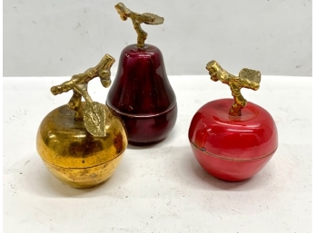 Group Of Three D.L. & Co Fruit Shaped Boxes