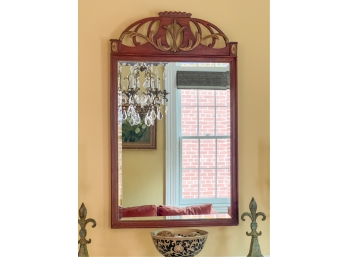WHEAT SHEAF CREST MAHOGANY OVER MANTLE MIRROR
