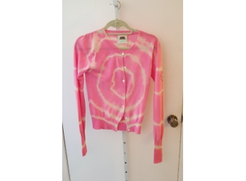 Pink Tie Dye Sweater Rhinestone Mom 'Tatoo' And Love Peace Doves Sz. S