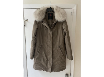 Peuterey Long Down Coat Jacket With Fur Collar Size 48