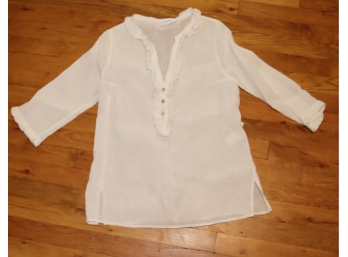 White Anne Fontaine White Linen BOHO Shirt Size 40