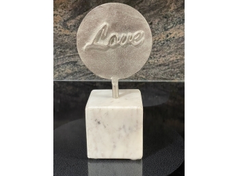 Love On Marble Stone Base