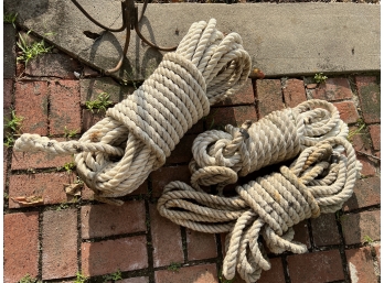 Three Large Bundles Of Vintage Rope