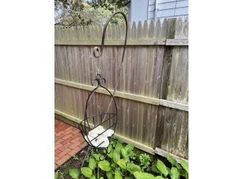 Large Garden Hook With Metal Basket