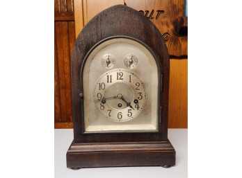 Antique Mahogany Bee Hive Clock With Westminster Chime