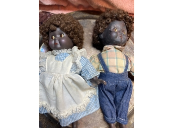 Dolls - Set Of 2 Composite Dolls - DAMAGED