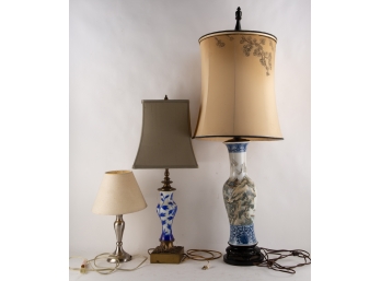 Assort Of Three Desk Table Lamps