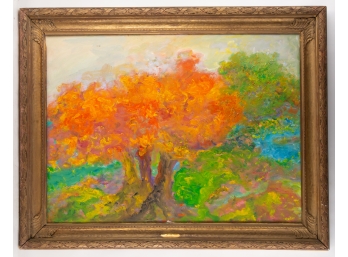 Landscape Oil On Canvas 'Colorful World'