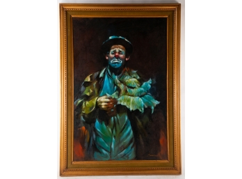 Portrait Oil On Canvas 'Clown'