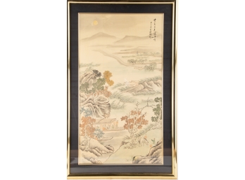 Antique Shanshui Watercolor On Silk 'Moonlight Road'