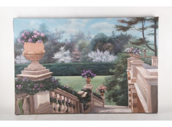 Landscape Oil On Canvas 'Classic Garden'