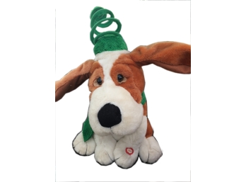 St. Patrick's Day Plush Dog With Action - New Old Stock