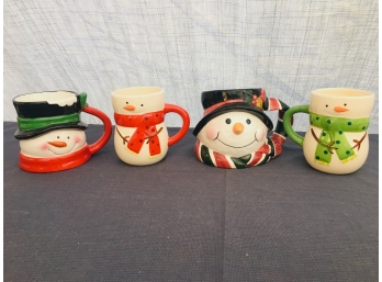 4 Snowmen Mugs - 2 By Bay Island, Linens N Things, Walmart