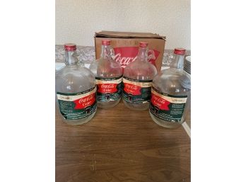 Collectible Gallon Soda Fountain Coke Bottles And Box - Lot 1 With 4 Bottles