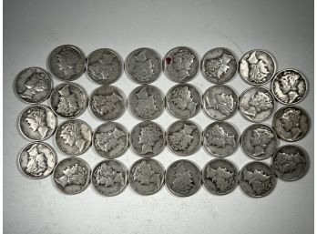 30 Mercury Dime 1941-1944 Silver