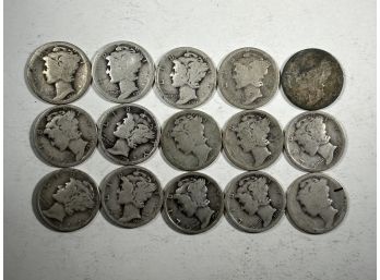 15 Mercury Dime 1917-1928 Silver