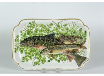 LIMOGES FISH TRAY w RAINBOW TROUT
