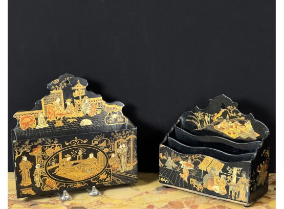 (2) LACQUERED CHINOISERIE ITEMS