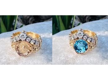 14K Gold & 7-Diamond Ring SETTING, Needs Center Stone, 1st Pic Shows Suggestion